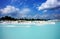 Clear blue Kaolin Lake, Belitung Island in Air Raya Village