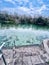 Clear blue spring waters surrounded by trees in winter, Alexander Springs, Ocala National Forest, Florida