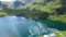 Clear blue waters of the Swiss mountain lakes