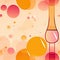 Clear bottle and rosé between bubbles in cartoon abstraction (tiled)