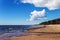 Clear cloudy day on the shore of the Gulf of Finland