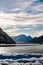 Clear Cold Landscape with blue sky at Grundlsee, Austria, winter, frozen lake. Travel spot