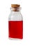 Clear color cork Bottle with red liquid