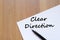 Clear direction write on notebook