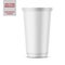 Clear disposable plastic cup with lid.