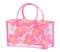 Clear flower pattern plastic bag isolated