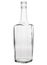 Clear Glass Liquor Bottle on a White Background