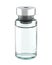 Clear Glass Medicine Vial with Solution for Injection Isolated on White Background.