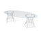 Clear glass oval dining table, 3D illustration