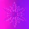 Clear glass snowflake in neon light