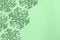 Clear glass snowflakes on mint background