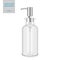 Clear glass soap dispenser bottle mockup template
