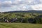 Clear green Landscape with little Village from summer Mountains Magura in Slovakia