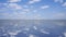 Clear lake with the reflection of the sky with clouds, 3D rendering