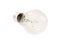 Clear lightbulb on white backround