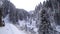 A clear mountain river runs through a snowy gorge