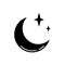 Clear night sky black glyph icon