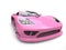 Clear pink super race car - front view closeup shot