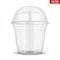 Clear plastic cup with sphere dome cap.