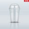 Clear plastic cup with sphere dome cap.