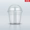 Clear plastic cup with sphere dome cap.