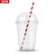Clear plastic cup with sphere dome cap and tube.