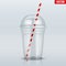 Clear plastic cup with sphere dome cap and tube.