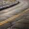 Clear Road with cracks in Salt Lake City in winter