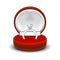 Clear Round Red Velvet Opened Jewelry Gift Box With Diamond Ring