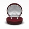 Clear Round Red Velvet Opened Jewelry Gift Box With Silver Ring
