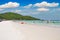 Clear sea and white sandy tropical beach on island, at Ta Waen Beach koh lan island Pattaya city Chonburi Thailand.
