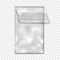 Clear self sealing plastic bag on transparent background mockup. Empty pouch packaging mock-up