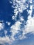 Clear sky and crisp white clouds, photographed in Bloemfontein, South Africa