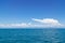 Clear sky with enormous cloud over the sea at Koh Mak in Trat, Thailand. Perfect background for ocean travel, sea business.