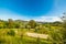 Clear sky over a Tuscan valley