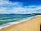 Clear sky and sea at Ilhota beach, Itapema, Brazil