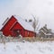 Clear Square Footprints on powdery snow along the charming homes at winter time in Utah