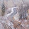 Clear Square Mountain road on a snowy winter day in Utah