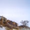 Clear Square Snowy hill with houses in Salt Lake City Utah