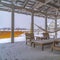 Clear Square Snowy patio of a clubhouse in Daybreak Utah