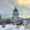 Clear Square Utah State Capital Building on a frosty winter day