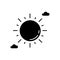 Clear sunny sky black glyph icon