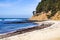 Clear and sunny weather on the Pacific Ocean coastline at the end of September, Moss Beach, California