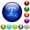 Clear text format color glass buttons