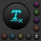 Clear text format dark push buttons with color icons