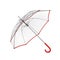 Clear transparent umbrella isolated on white background. 3D illustration .