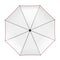 Clear transparent umbrella isolated on white background. 3D illustration .