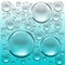 Clear transparent water bubbles, realistic vector illustration