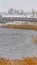 Clear Vertical Lakefront homes in Daybreak viewed in winter