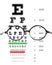 Clear view of eye chart. Ophthalmologist consultation